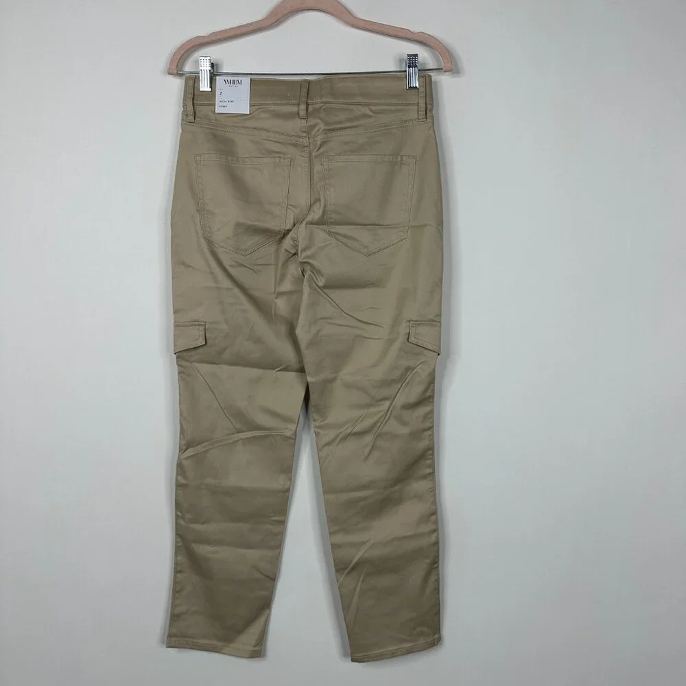 NWT White House Black Market High Rise Utility Crop Pants Sienna Sand 00 #WHBM64